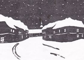 Winternacht in Artern vor 1900